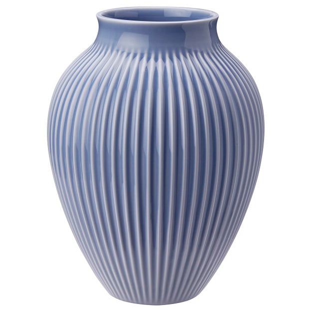 Knabstrup Keramik Knabstrup vase riflet 27 cm Lavendelblå