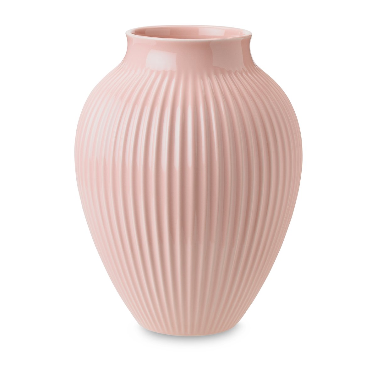 Knabstrup Keramik Knabstrup vase riflet 27 cm Lyserød