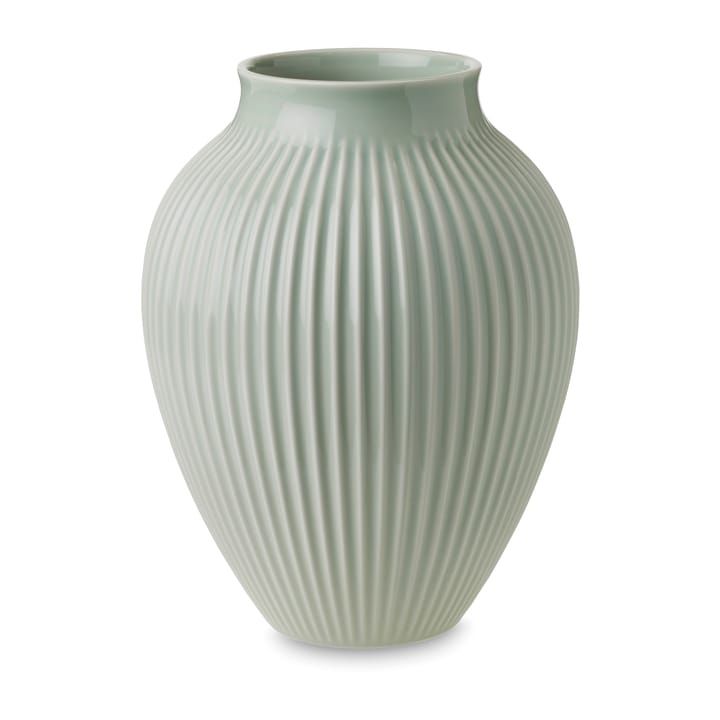Knabstrup vase riflet 27 cm, Mintgrøn Knabstrup Keramik