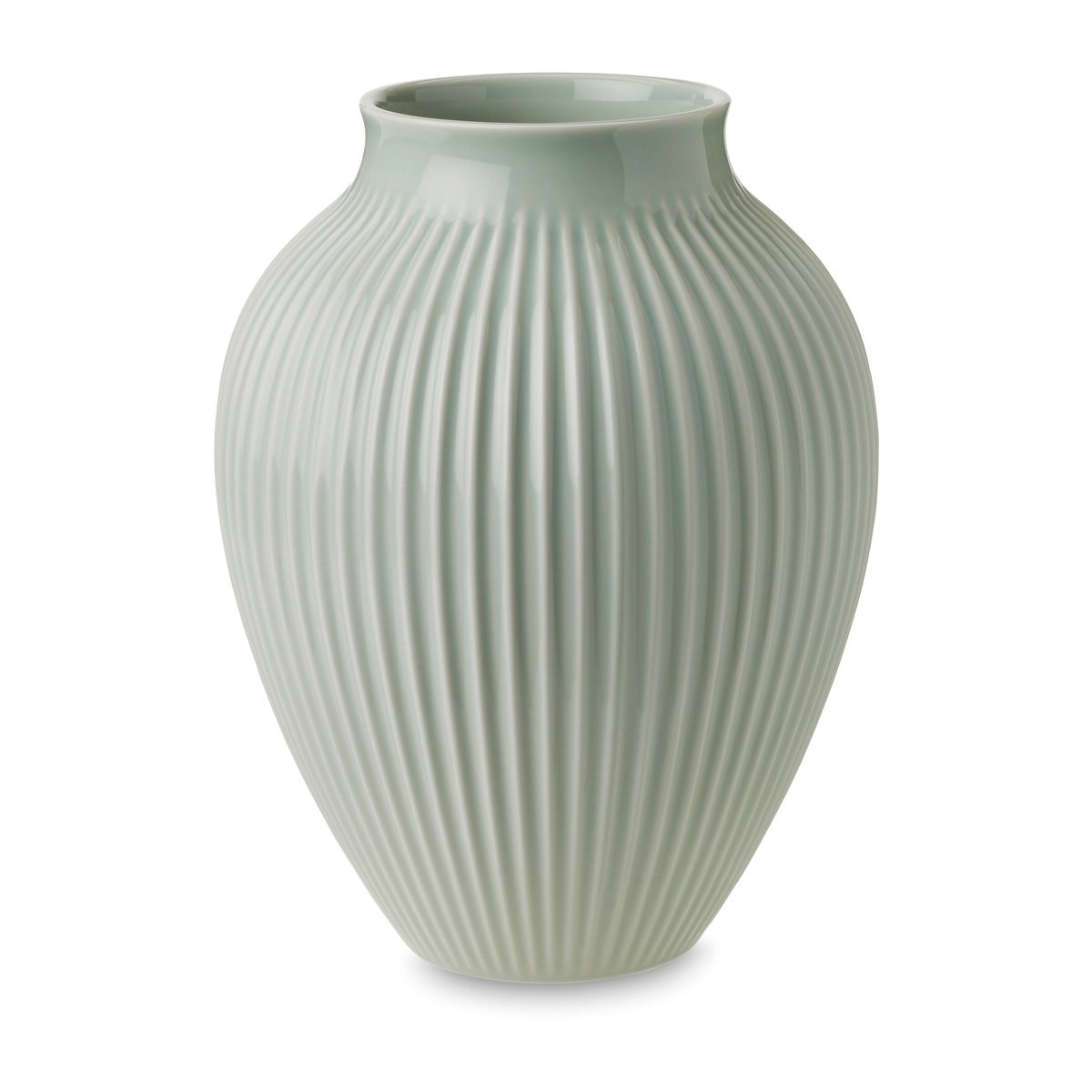 Knabstrup Keramik Knabstrup vase riflet 27 cm Mintgrøn