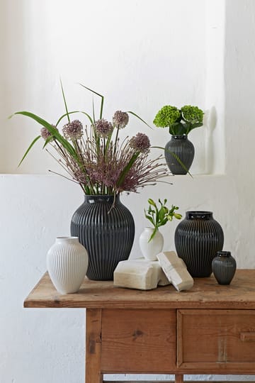 Knabstrup vase rillet 35 cm - Sort - Knabstrup Keramik