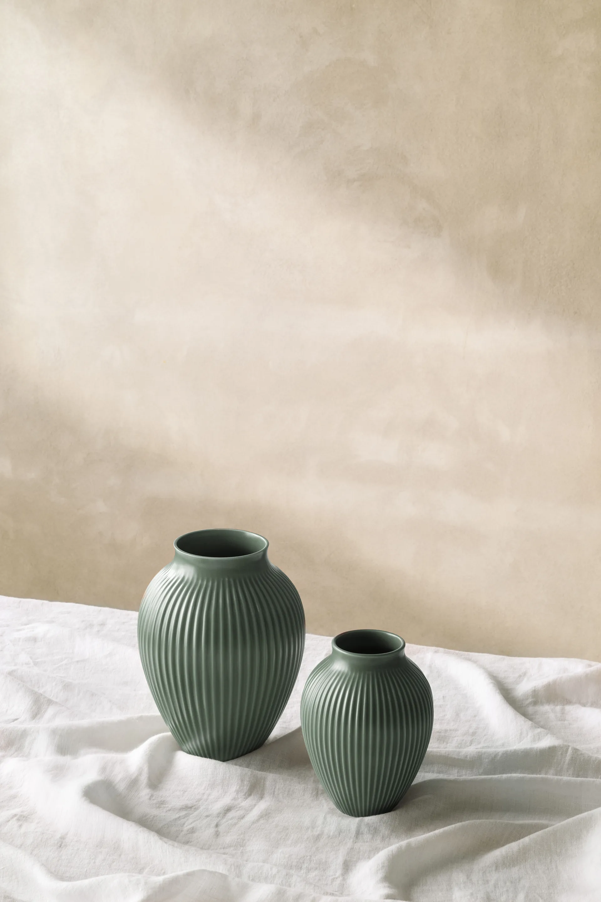 Knabstrup vase ripple mat celadon green, 12,5 cm Knabstrup Keramik