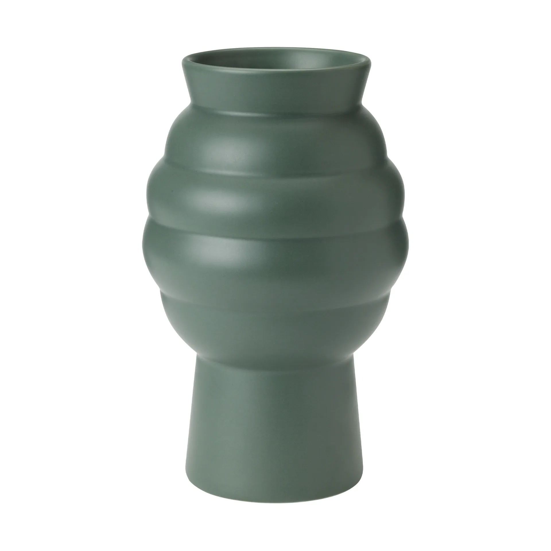 Knabstrup Keramik Tortus Archie vase No2 23,5 cm Dark green