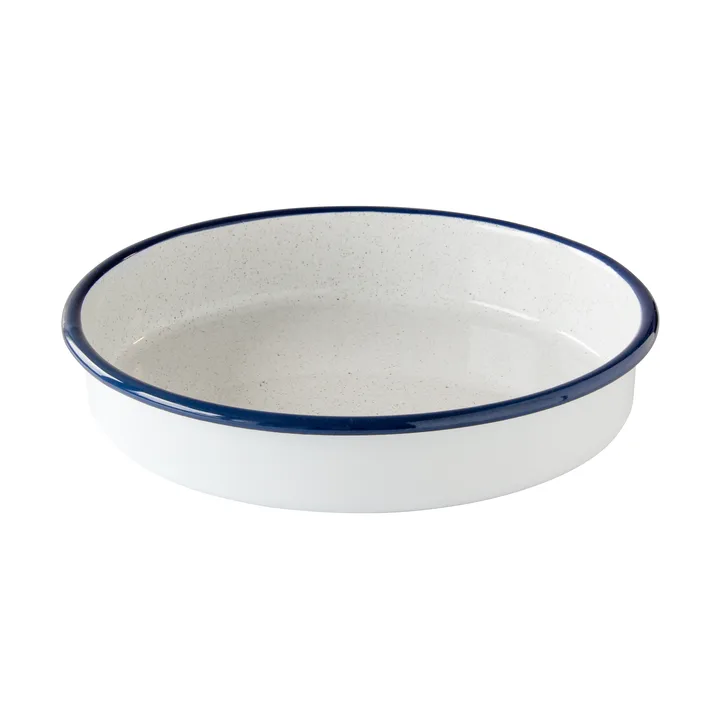 Kockums ovnform - Kockums white-blå, rund, Ø28 cm - Kockums Jernverk