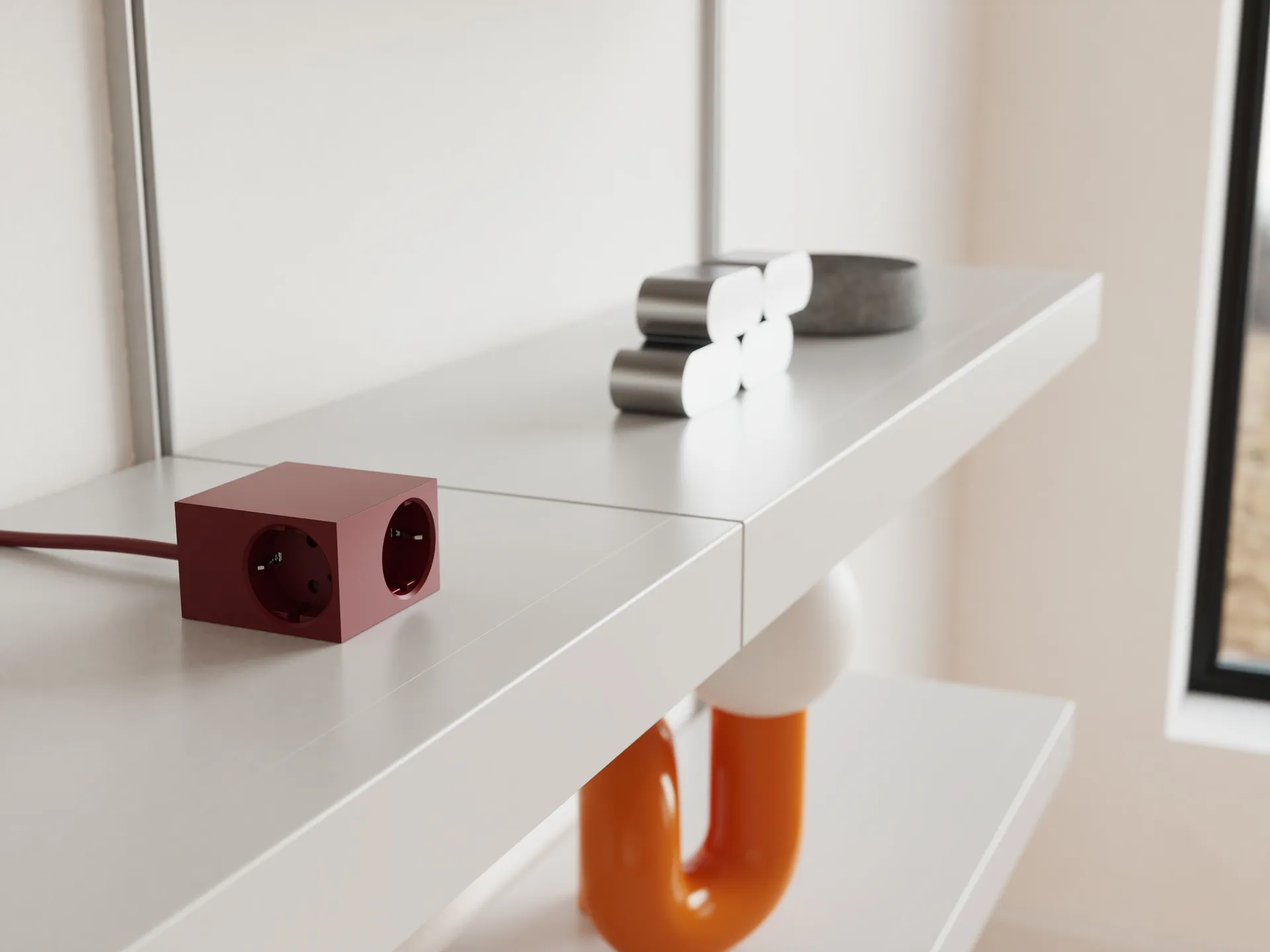 Cuboid+ stikdåse USB-C 30W 2 m, Fired Brick Kord