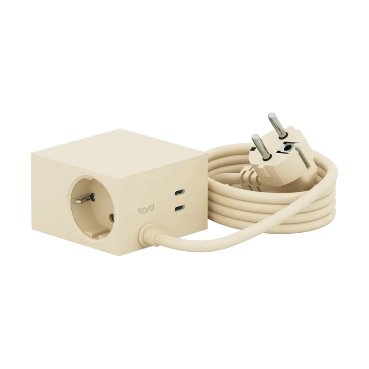 Cuboid+ stikdåse USB-C 30W 2 m - Pearled Ivory (hvid) - Kord