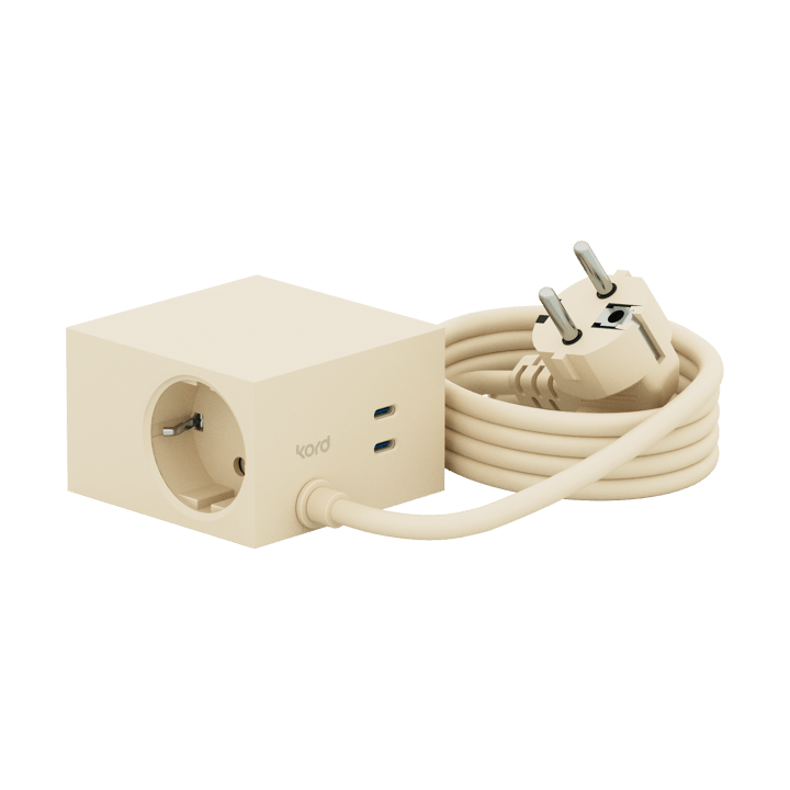 Cuboid+ stikdåse USB-C 30W 2 m - Pearled Ivory - Kord