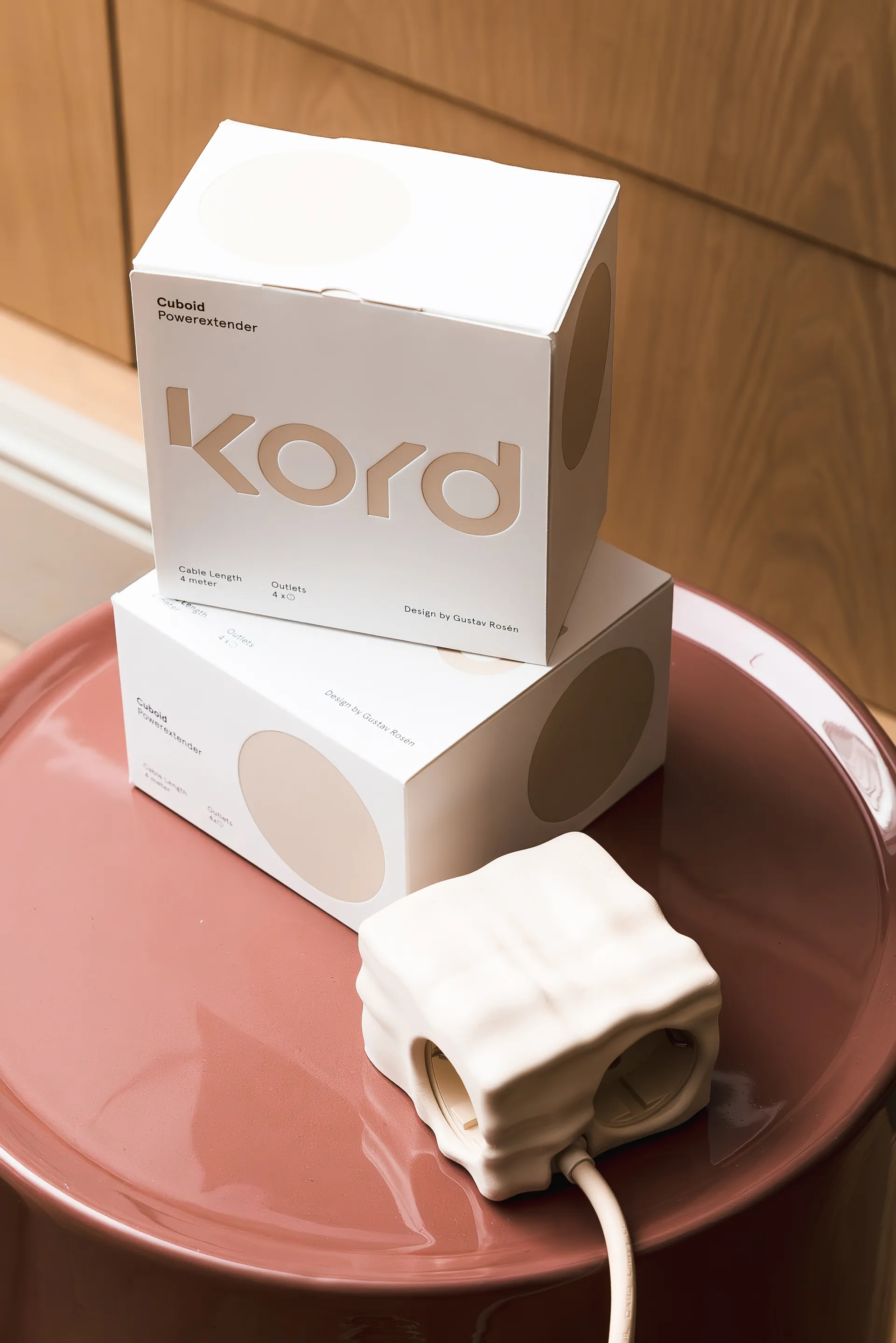 Cumulus+ case-cover til Cuboid+ stikdåse, Beige Kord