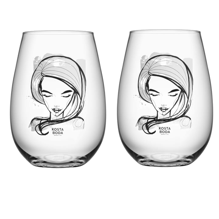 All about you glas 57 cl 2 stk, need you (hvid) Kosta Boda