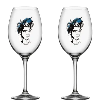 All about you vinglas 52 cl 2 stk - Miss him (blå) - Kosta Boda