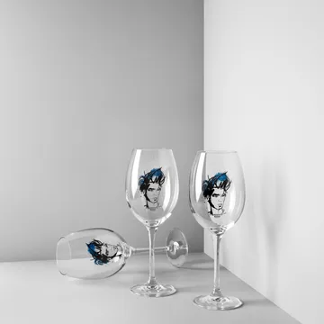 All about you vinglas 52 cl 2 stk - Miss him (blå) - Kosta Boda
