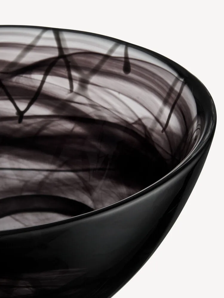 Contrast skål 230 mm, Sort-sort Kosta Boda