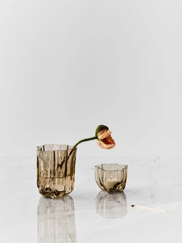 Crackle fyrfadsstage 5,8 cm - Taupe - Kosta Boda