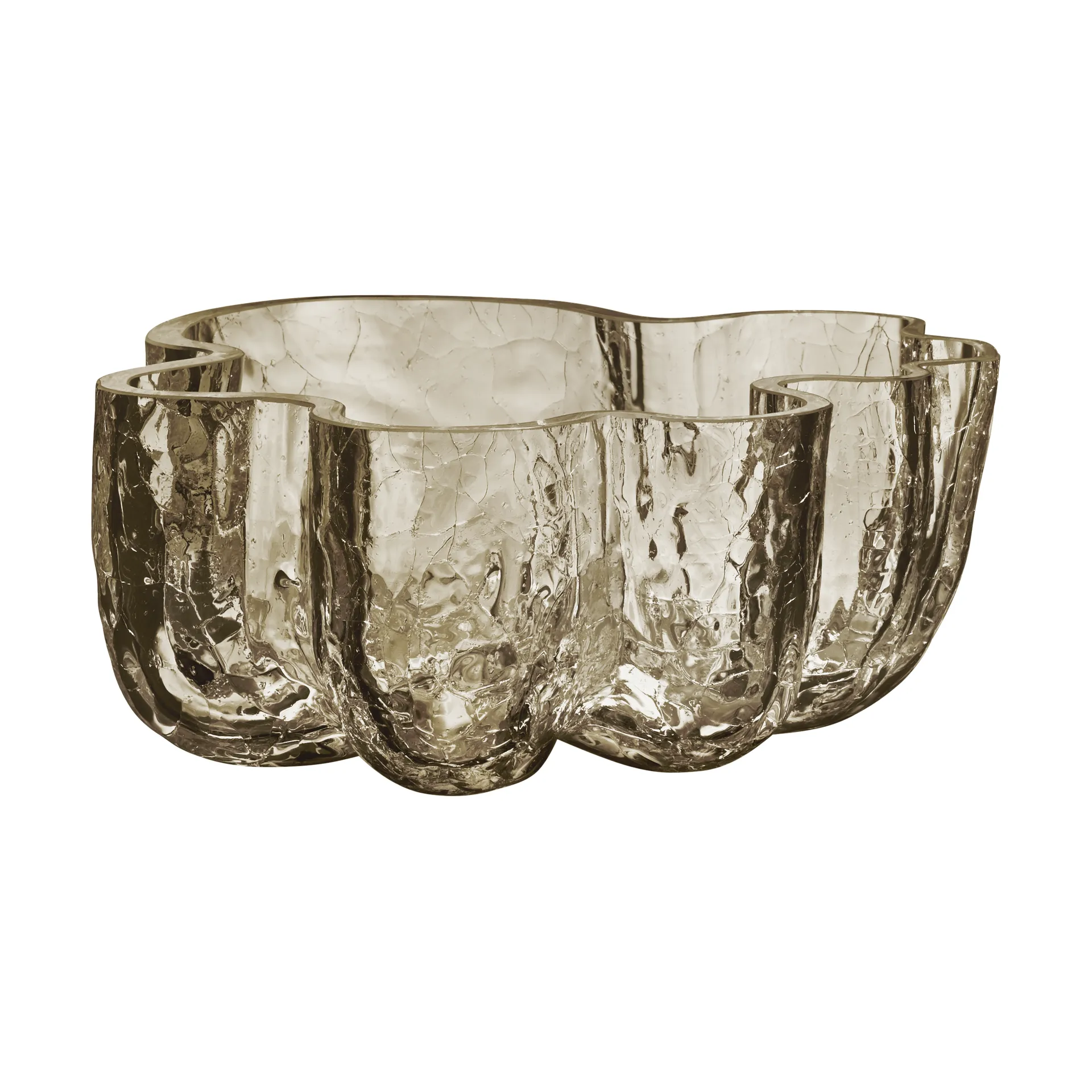 Kosta Boda Crackle skål 10,5 cm Taupe