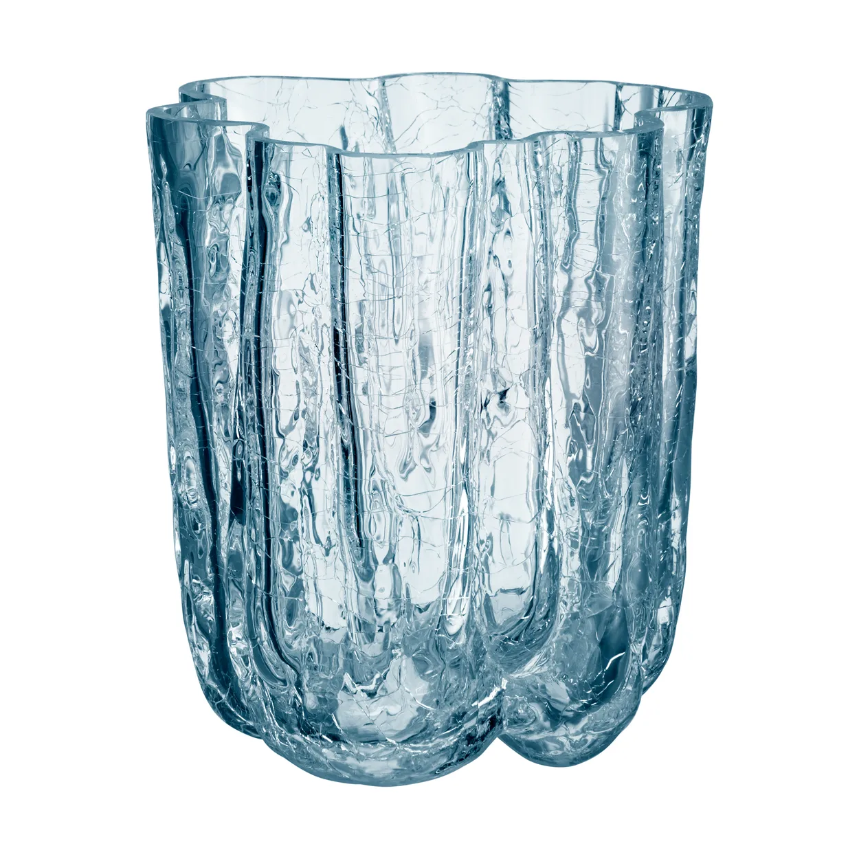 Kosta Boda Crackle vase cirkulær 12,1 cm Klar
