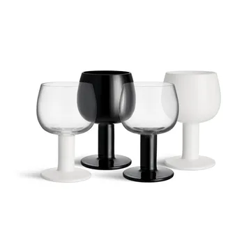 Fars glas - Hvid-sort, 4-pak - Kosta Boda