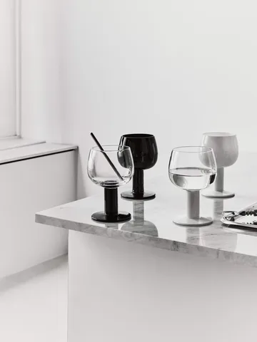 Fars glas - Hvid-sort, 4-pak - Kosta Boda