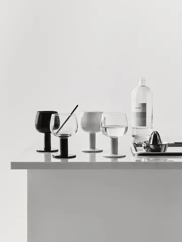 Fars glas - Hvid-sort, 4-pak - Kosta Boda