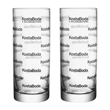 Salong Betong highball glas 33 cl 2-pak - Klart/Sort - Kosta Boda