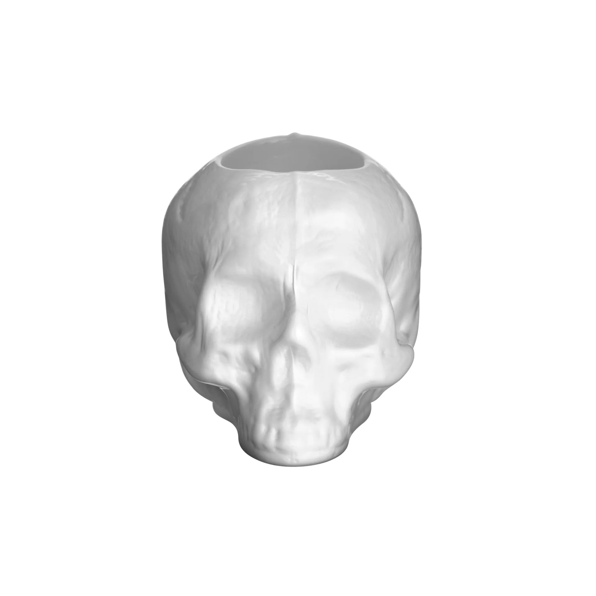 Skull lysestage 8,5 cm, Hvid Kosta Boda