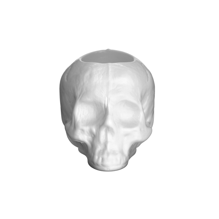 Skull lysestage 8,5 cm - Hvid - Kosta Boda