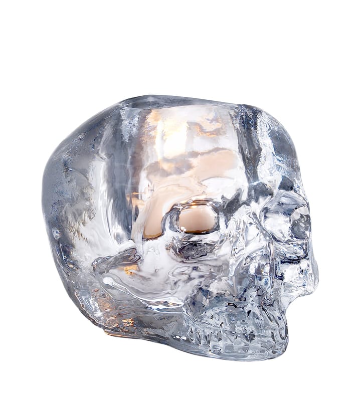 Skull lysestage 8,5 cm, klart glas Kosta Boda