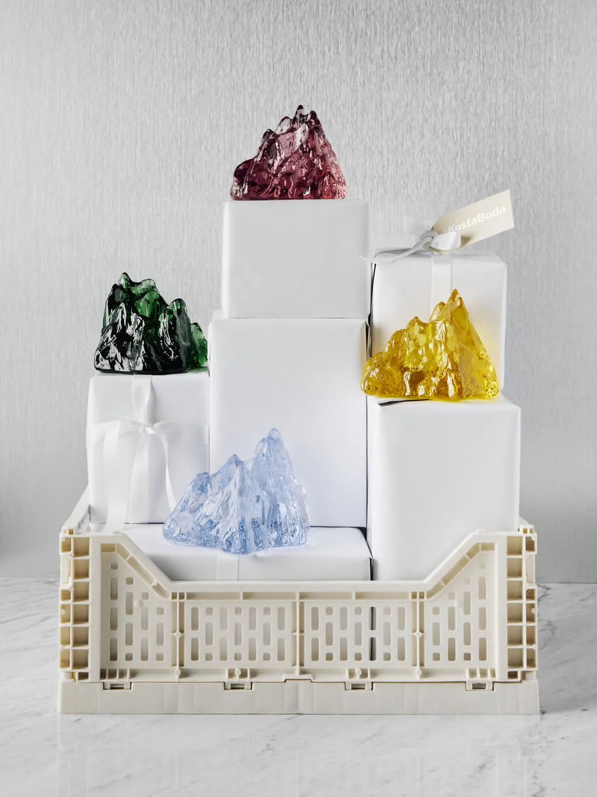 The Rock fyrfadsstage 91 mm, Smaragd grøn Kosta Boda