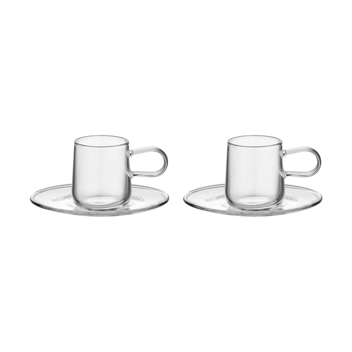 Viva espressokop med underkop 8 cl 2-pak - Klar - Kosta Boda