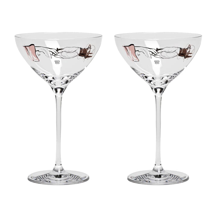 You and me together champagne coupe 32 cl 2-pak, Clear/Multi Kosta Boda