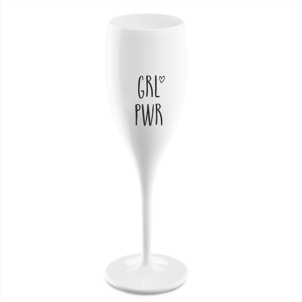 Koziol Cheers champagneglas med print 10 cl 6-pak Grl pwr