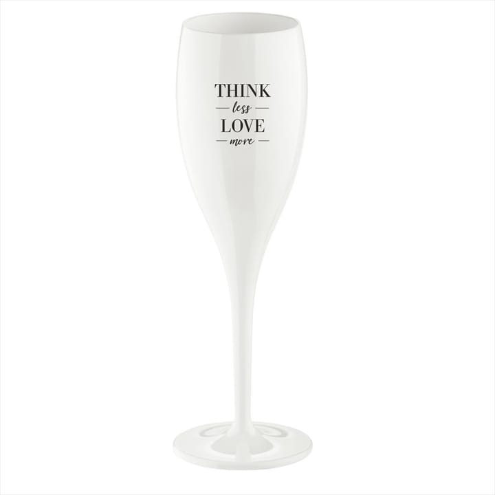 Cheers champagneglas med print 10 cl 6-pak - Think less love more - Koziol