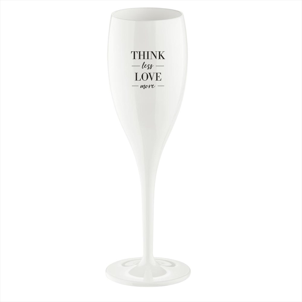 Koziol Cheers champagneglas med print 10 cl 6-pak Think less love more