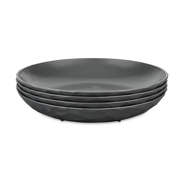 Club dyb tallerken Ø22 cm 4-pak biocirk termoplast - Nature ask grey - Koziol