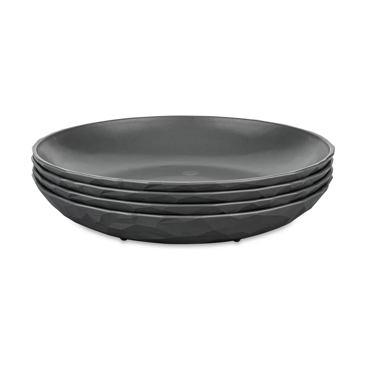 Koziol Club dyb tallerken Ø22 cm 4-pak biocirk termoplast Nature ask grey