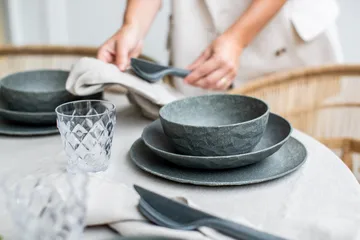 Club dyb tallerken Ø22 cm 4-pak biocirk termoplast - Nature ask grey - Koziol