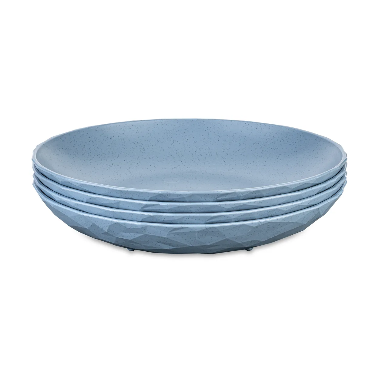 Koziol Club dyb tallerken Ø22 cm 4-pak biocirk termoplast Nature flower blue