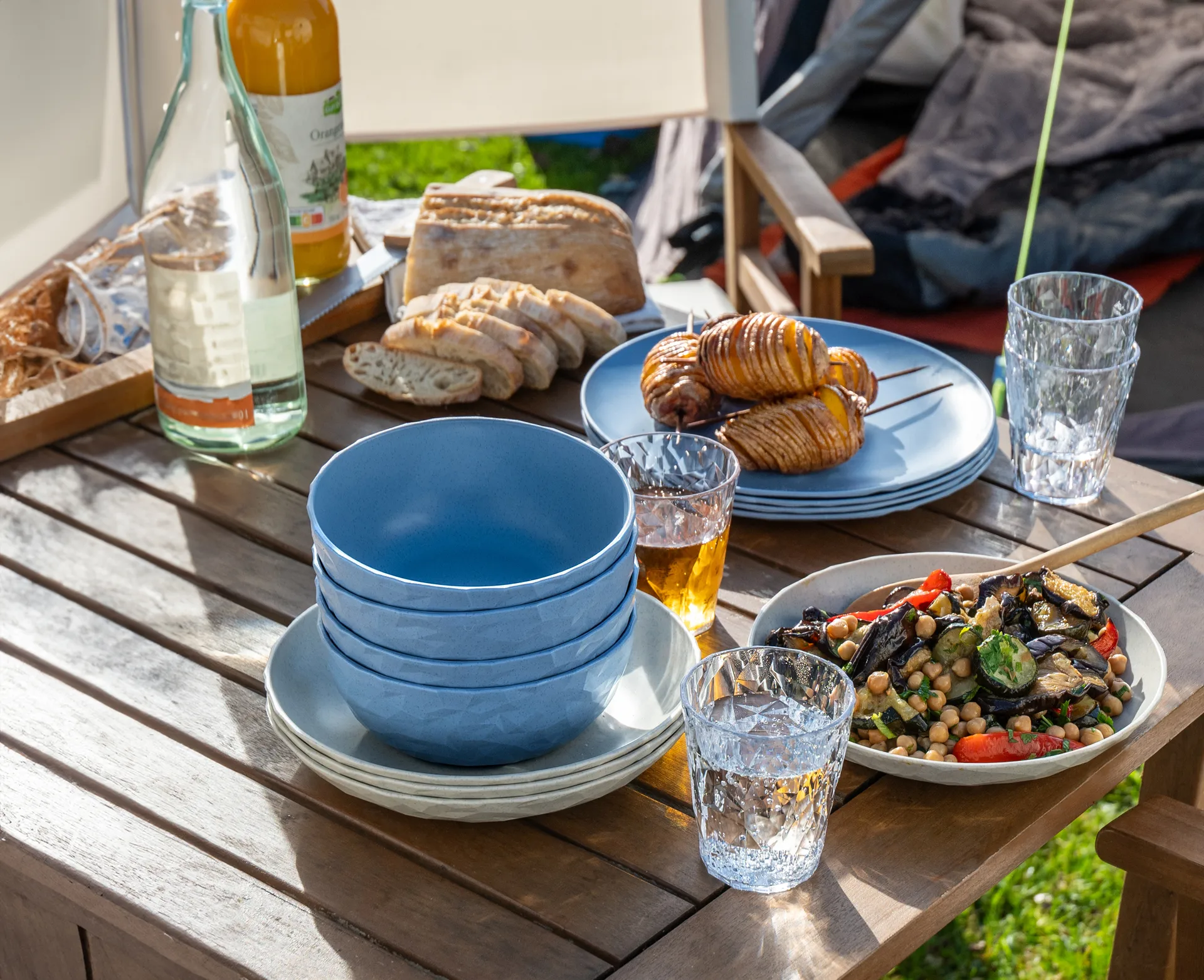 Club skål Ø16,2 cm 4-pak biocirkulær termoplast, Nature flower blue Koziol