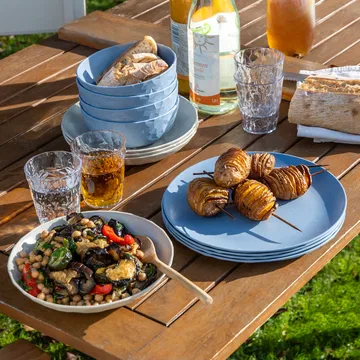 Club tallerken Ø26 cm 4-pak biocirkulær termoplast - Nature flower blue - Koziol