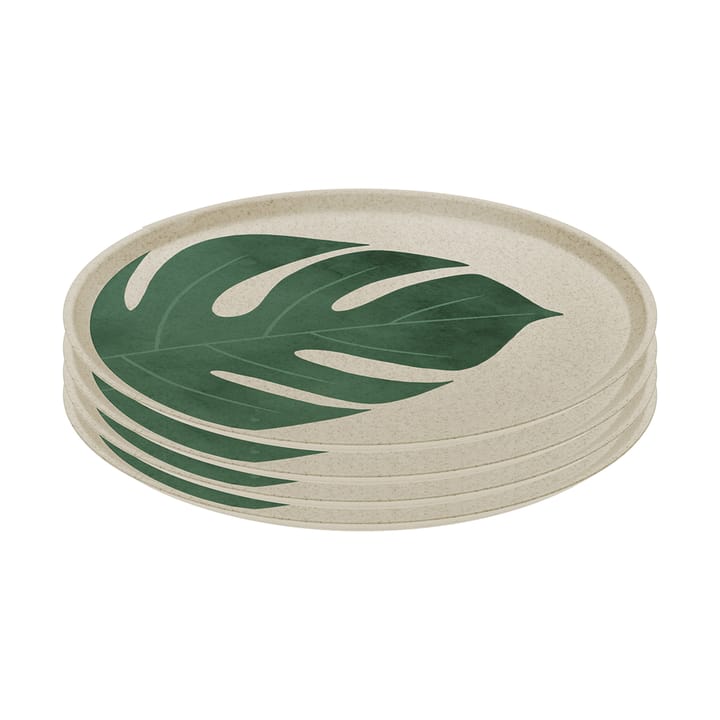 Connect tallerken Ø25,5 cm 4-pak - Monstera leaf - Koziol