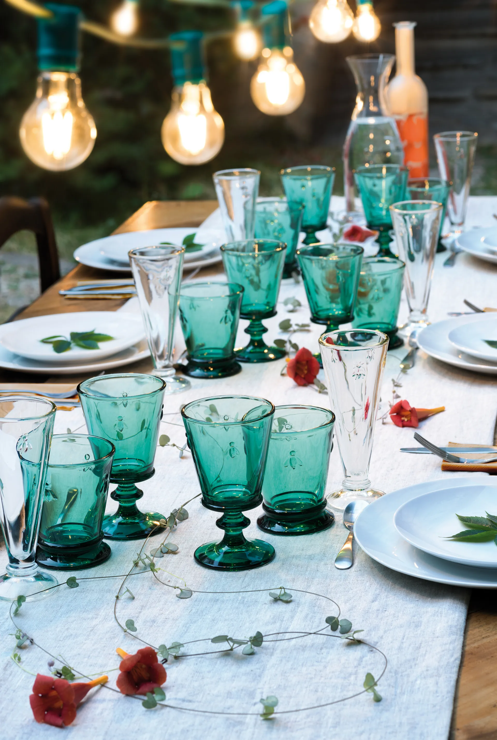 Abeille vinglas 24 cl 6-pak, Smaragdgrøn La Rochère