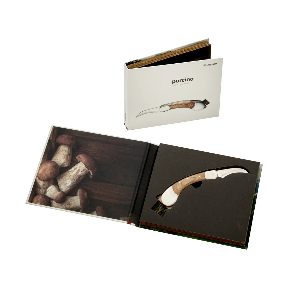 Legnoart PORCINO svampekniv, Lyse træskaft-mat stål Legnoart