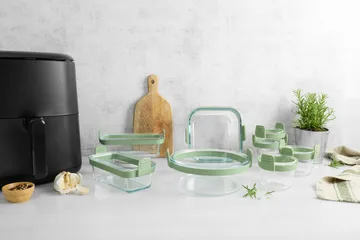 Lékué Air fryer rektangulær glasform 2‑stk - Transparent - Lékué