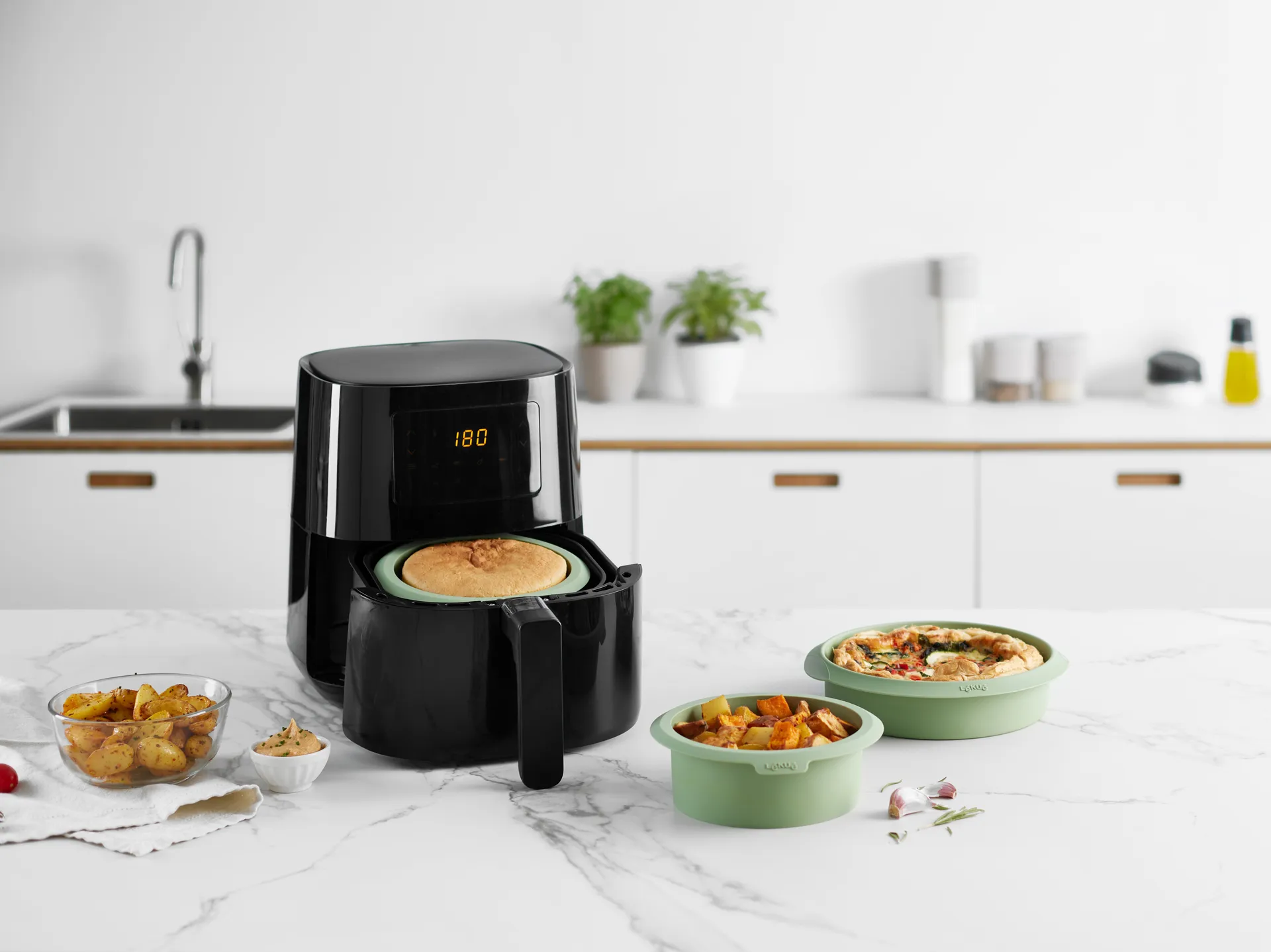 Lékué airfryer form grøn, 20 cm Lékué