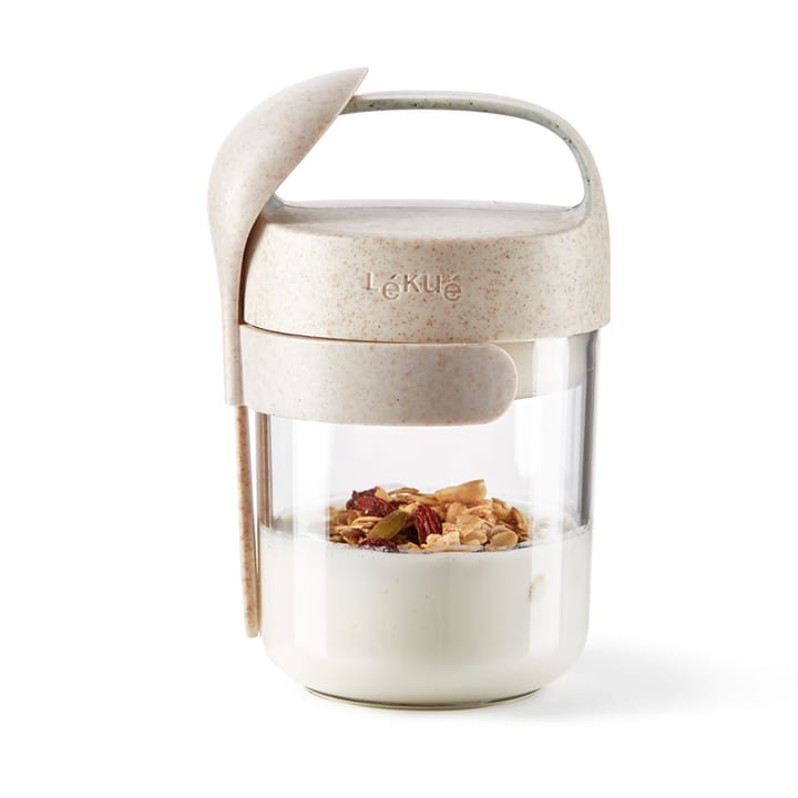 Lékué To Go beholder organic med ske beige, 0,4 L Lékué