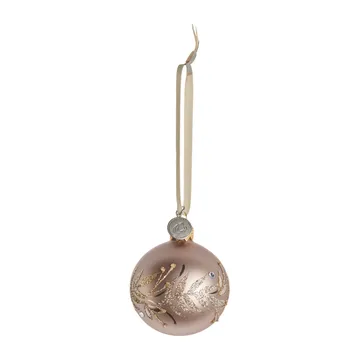 Cadelia julekugle med blade Ø6 cm - Powder/Light gold - Lene Bjerre