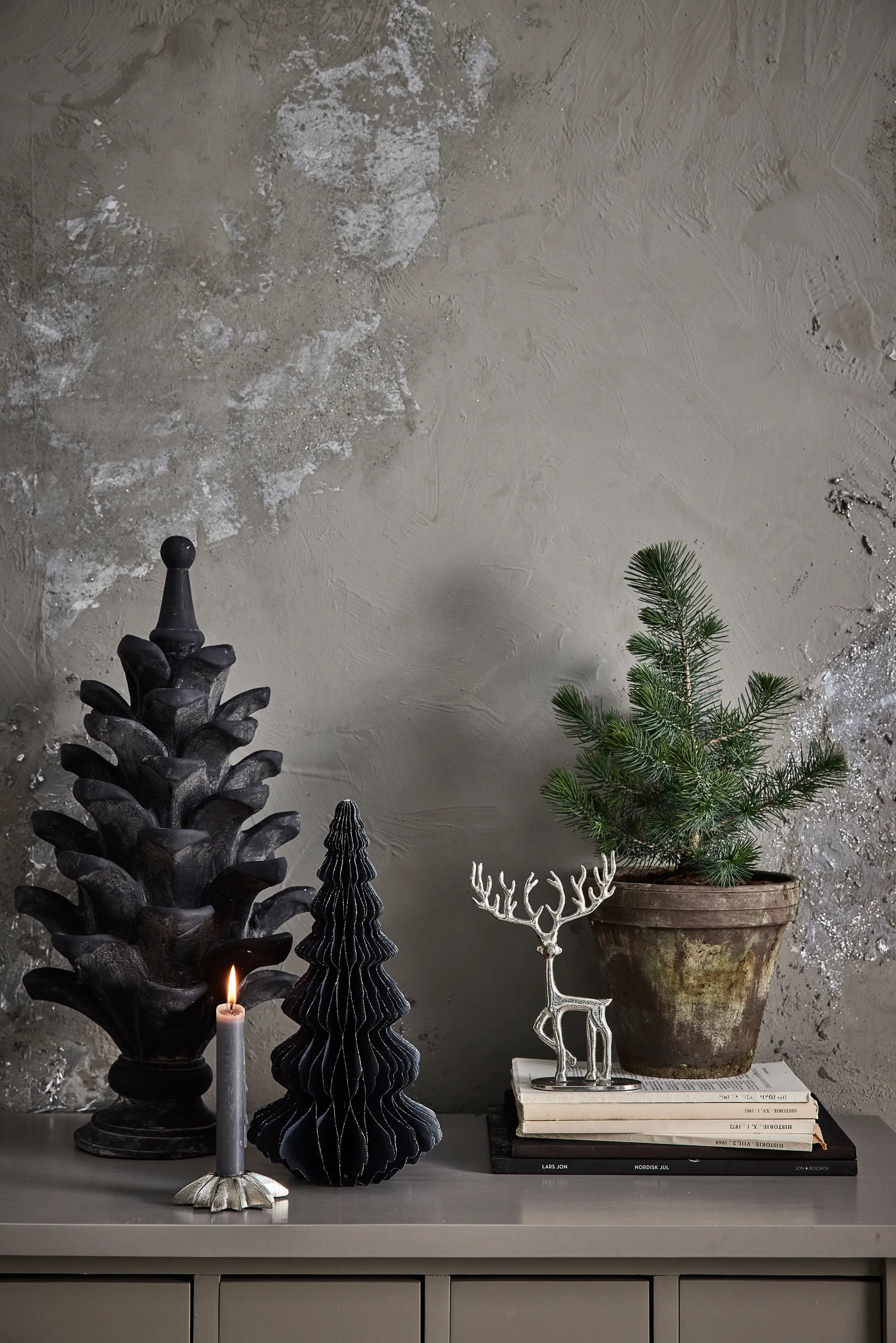 Caville lysestage stjerne 9,5 cm, Silver Lene Bjerre