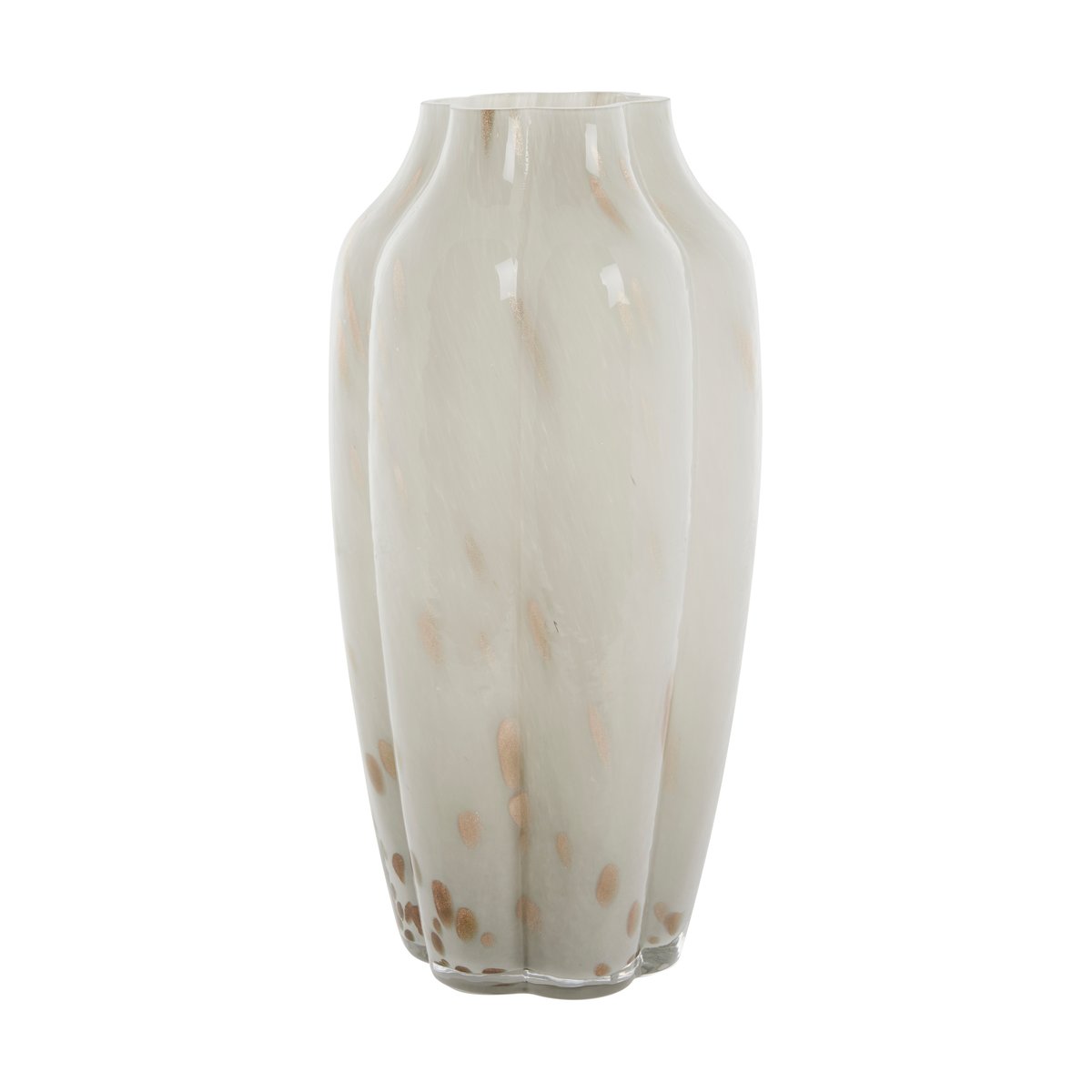 Lene Bjerre Mara vase 15×15 cm Off White-Light gold