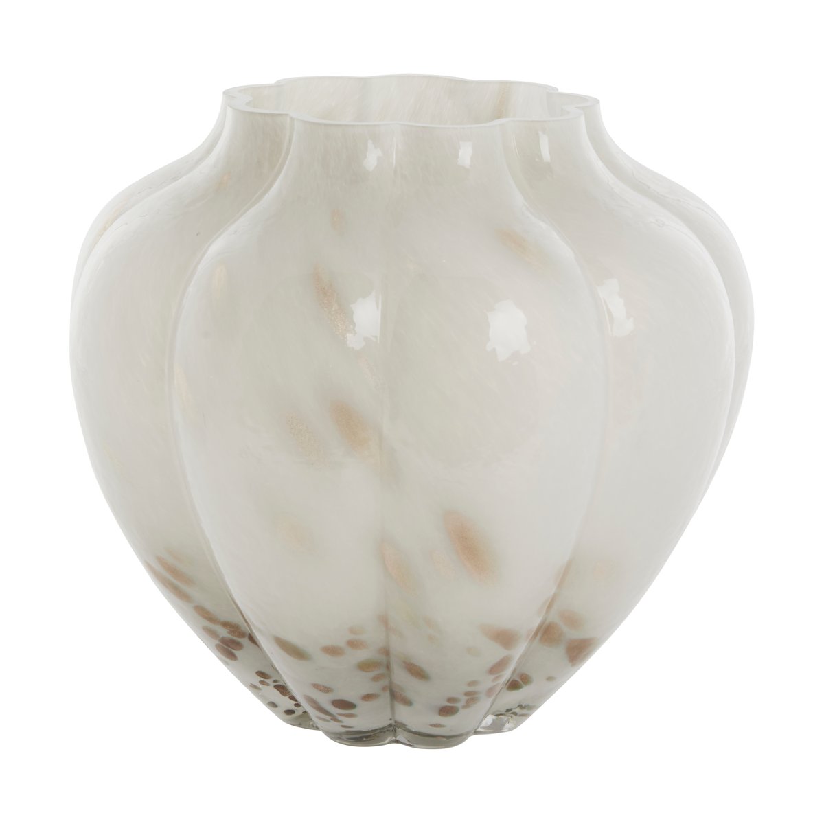 Lene Bjerre Mara vase 24,5×24,5 cm Off White-Light gold