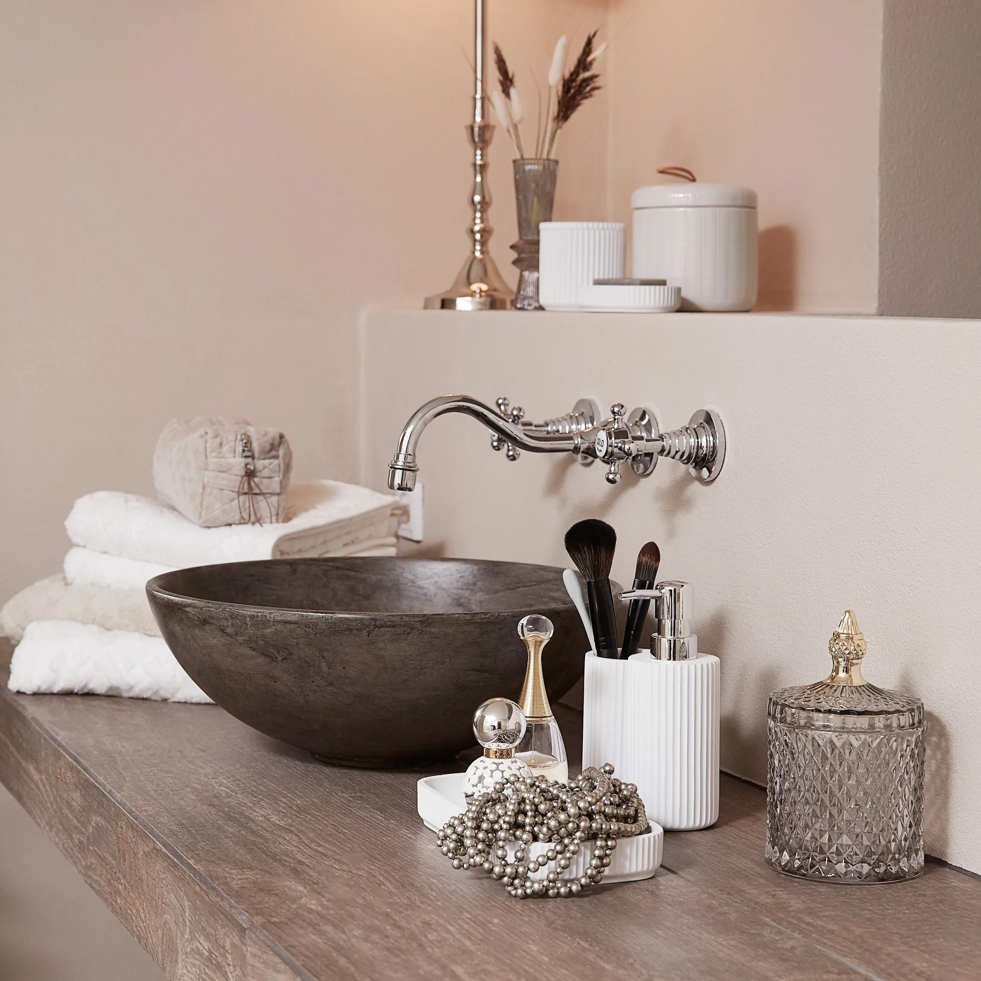 Miya opbevaringskrukke med låg Ø10,5 cm, Lysegrå Lene Bjerre