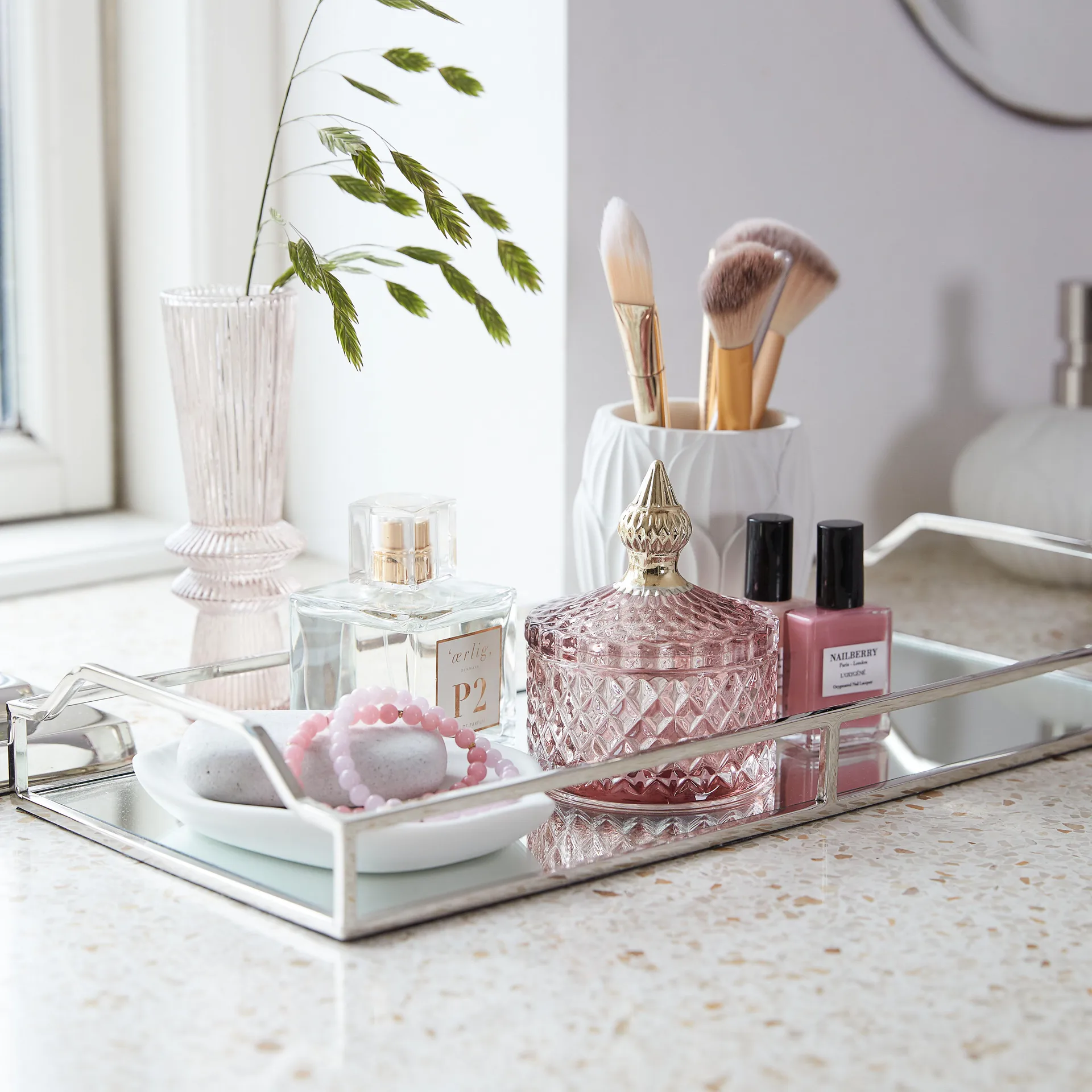 Miya opbevaringskrukke med låg Ø8,5 cm, Misty rose Lene Bjerre